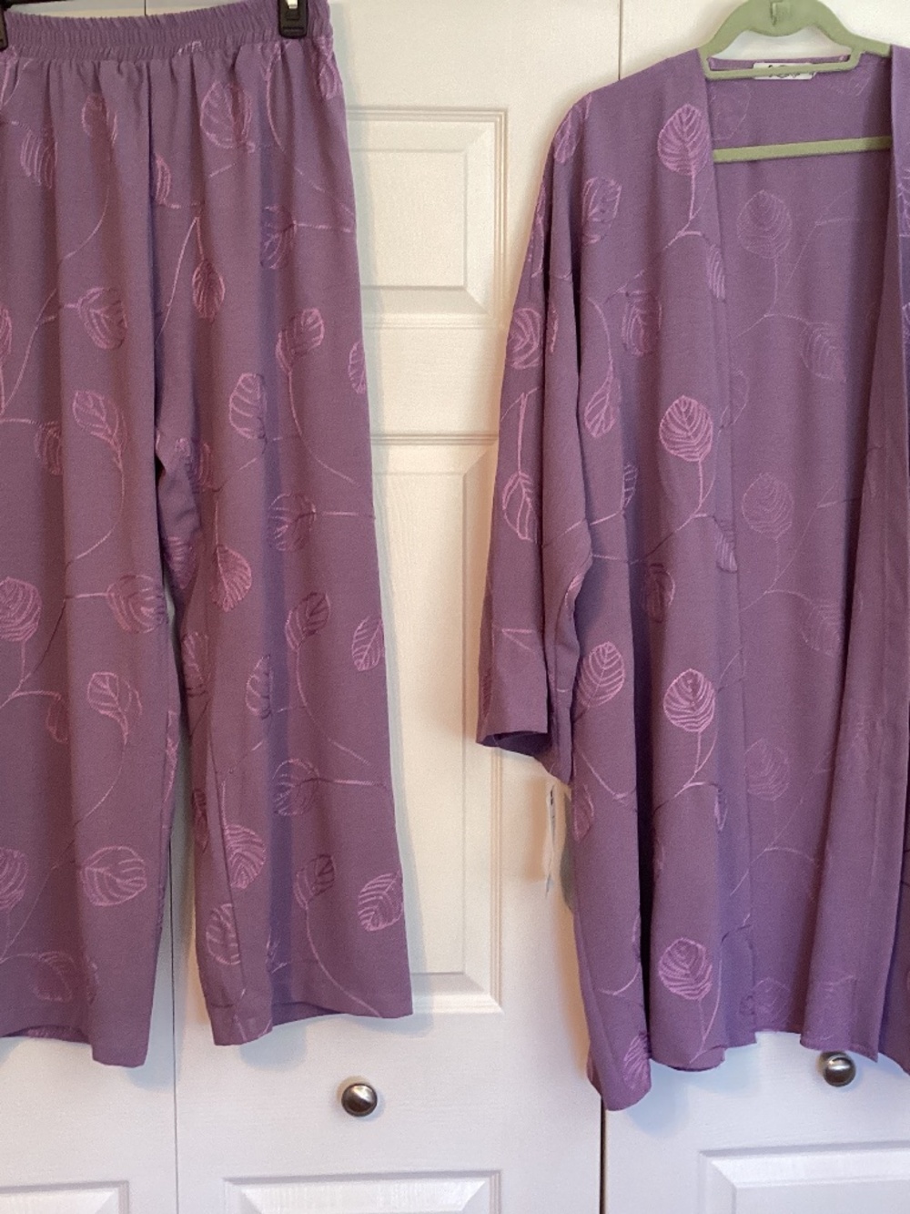 Linen Embroidered Kimono Set CO-ORD